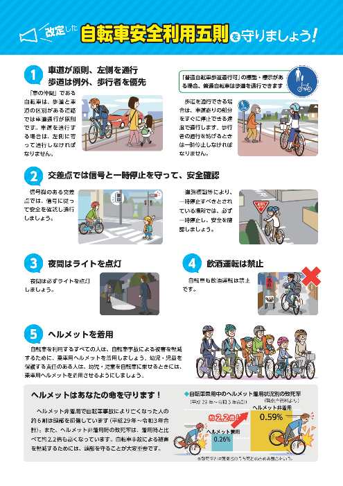 自転車安全利用五原則啓発チラシ