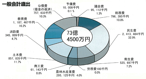 一般会計歳出の円グラフ