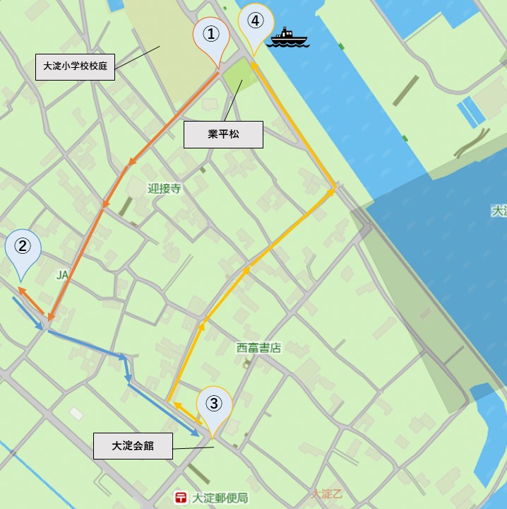 三世古山車曳き順路