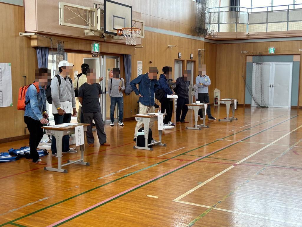 避難者受付の様子
