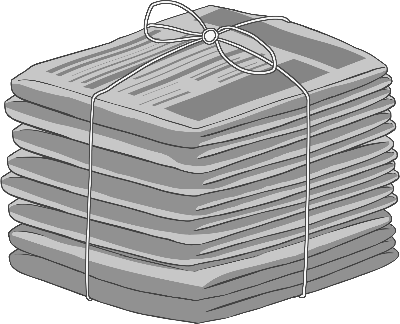 まとめた新聞紙のイラスト